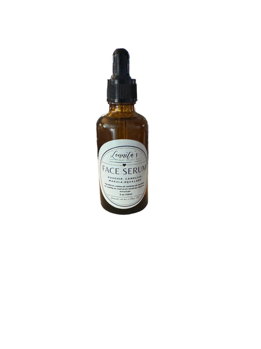Bottle of face serum with white background